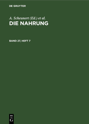 Die Nahrung: Band 27, Heft 7