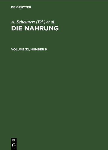 Die Nahrung: Volume 32, Number 9