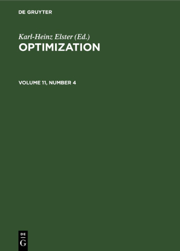 Optimization: Volume 11, Number 4
