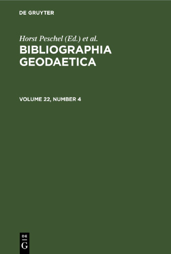 Bibliographia Geodaetica: Volume 22, Number 4