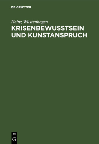 Krisenbewußtsein und Kunstanspruch: Roman und Essay in den USA seit 1945