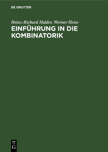 Einführung in die Kombinatorik: Mit einem Anhang über Formale Potenzen