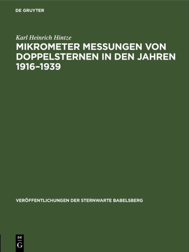Mikrometer Messungen von Doppelsternen in den Jahren 1916–1939: Teil 2: Reststerne