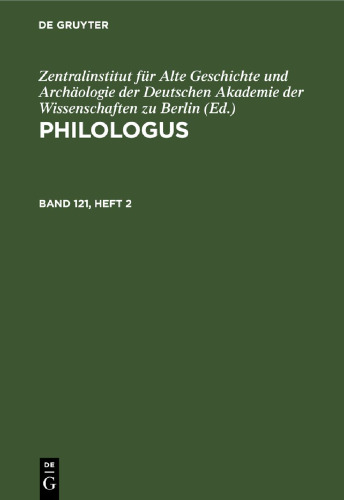 Philologus: Band 121, Heft 2
