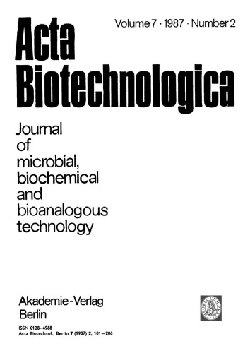 Acta Biotechnologica: Volume 7, Number 2