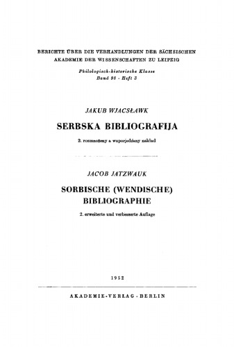 Sorbische (Wendische) Bibliographie