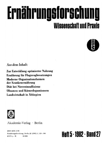 Ernährungsforschung: Band 27, Heft 5