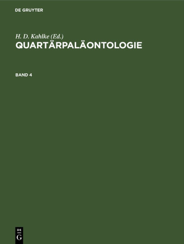 Quartärpaläontologie: Band 4