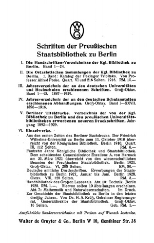 MINERVA / Abt. 1: Band 1 Deutsches Reich