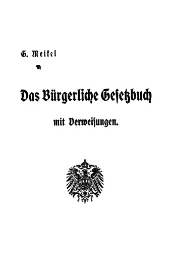 Das bürgerliche Gesetzbuch mit Verweisungen