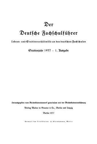 Der deutsche Fachschulführer: Band 1