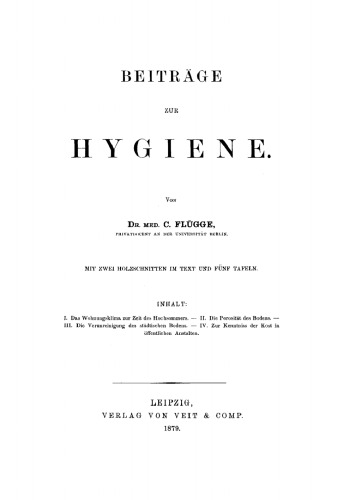 Beiträge zur Hygiene