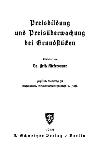 Preisbildung und Preisüberwachung bei Grundstücken