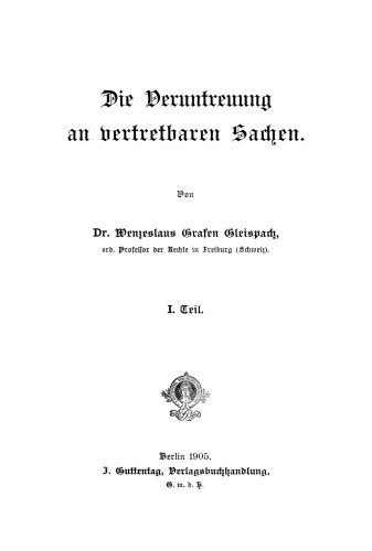 Die Veruntreuung an vertretbaren Sachen: Teil 1