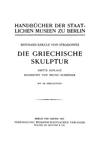 Die Griechische Skulptur