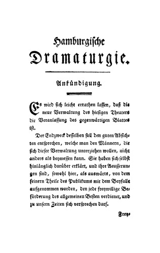Hamburgische Dramaturgie: Band 1/2