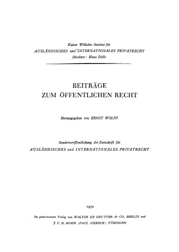 Beiträge zum Öffentlichen Recht