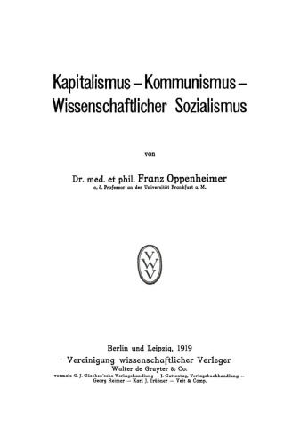 Kapitalismus. Kommunismus. Wissenschaftlicher Sozialismus