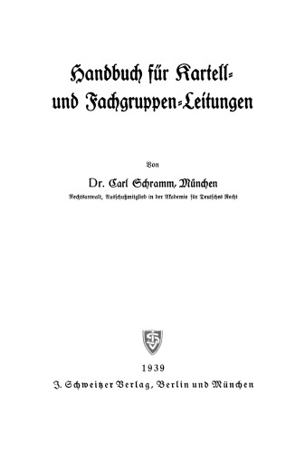 Handbuch für Kartell- und Fachgruppen-Leitungen