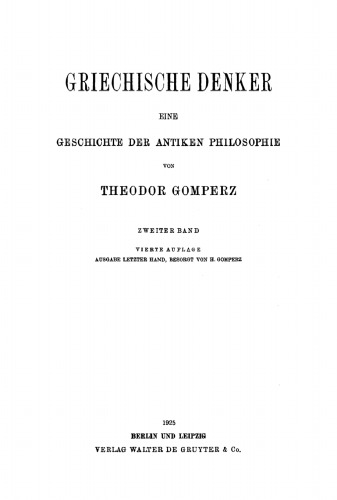 Griechische Denker: Band 2