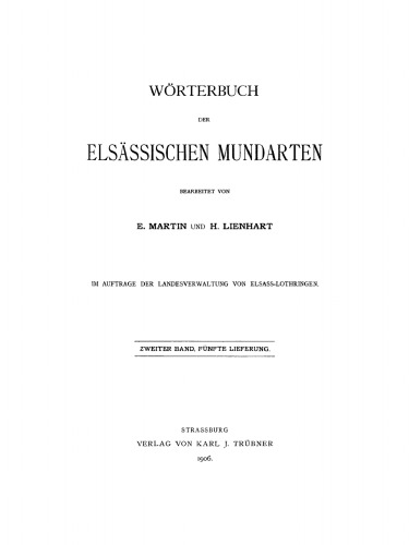 Wörterbuch der elsässischen Mundarten: Band 2, Lfg 5