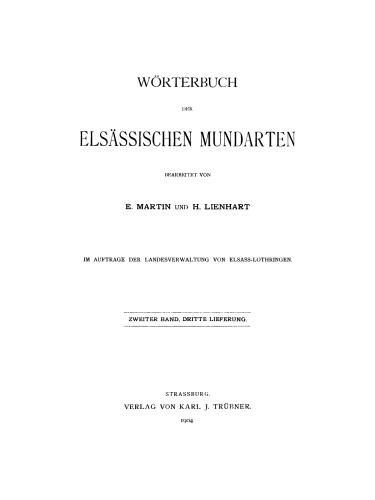 Wörterbuch der elsässischen Mundarten: Band 2, Lieferung 3