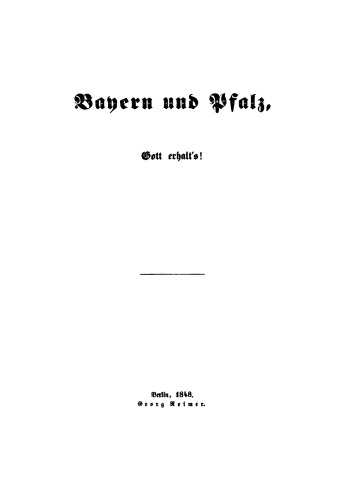 Bayern und Pfalz, Gott erhalt’s!