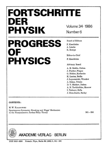 Fortschritte der Physik / Progress of Physics: Volume 34, Number 6