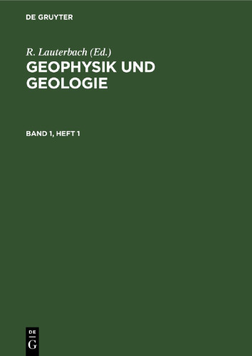 Geophysik und Geologie: Band 1, Heft 1
