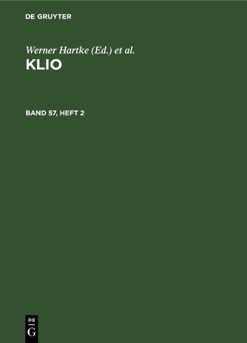 Klio: Band 57, Heft 2