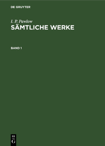 Sämtliche Werke: Band 1