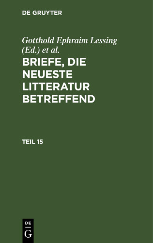 Briefe, die neueste Litteratur betreffend: Teil 15