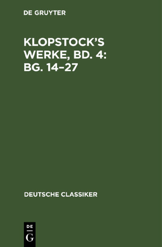 Klopstock’s Werke, Bd. 4: Bg. 14–27