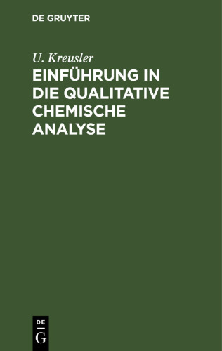 Einführung in die qualitative chemische Analyse