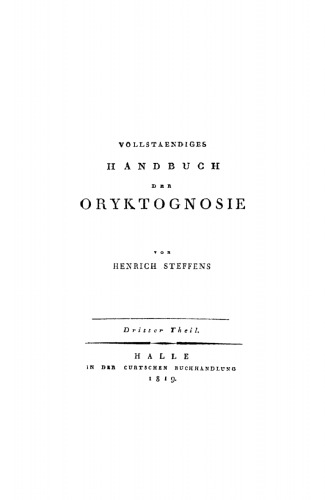 Vollstaendiges Handbuch der Oryktognosie: Teil 3