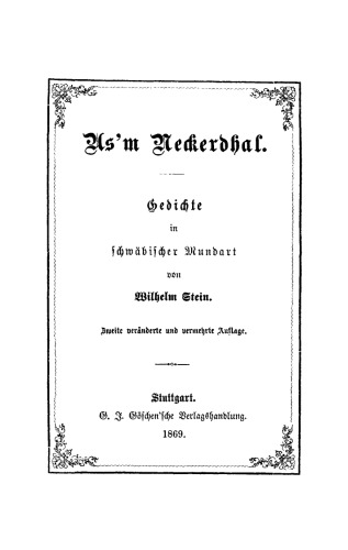 As'm Neckerdhal. Gedichte in schwäbischer Mundart