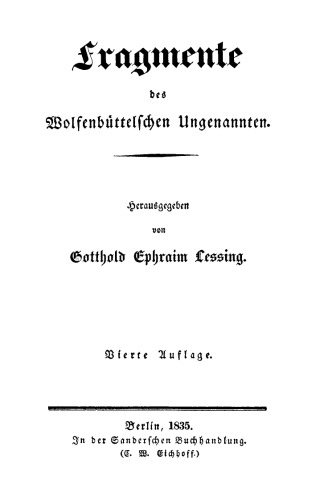 Fragmente des Wolfenbüttelschen Ungennanten