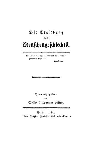 Die Erziehung des Menschengeschlechts