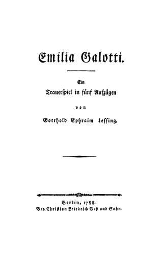 Emilia Galotti: Ein Trauerspiel in fünf Aufzügen