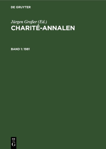 Charité-Annalen: Band 1 1981