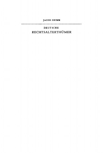 Deutsche Rechtsalterthümer: Band 2