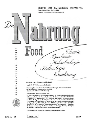 Die Nahrung: Jahrgang 21, Heft 10