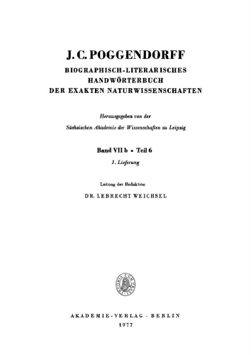 M – R, Lieferung 1: BLHEN-B, Band 7b, Teil 6