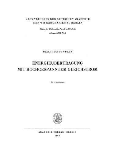 Energieübertragung mit hochgespanntem Gleichstrom