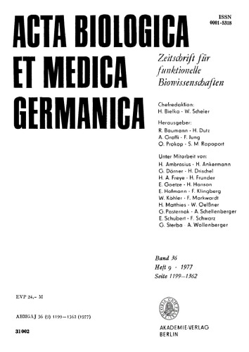 Acta Biologica et Medica Germanica: Band 36, Heft 9