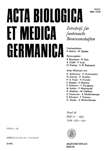 Acta Biologica et Medica Germanica: Band 36, Heft 10