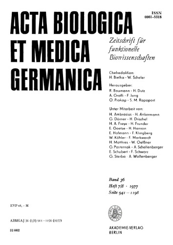 Acta Biologica et Medica Germanica: Band 36, Heft 7/8