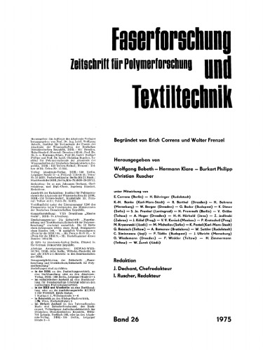 Faserforschung und Textiltechnik: Band 26, Heft 1