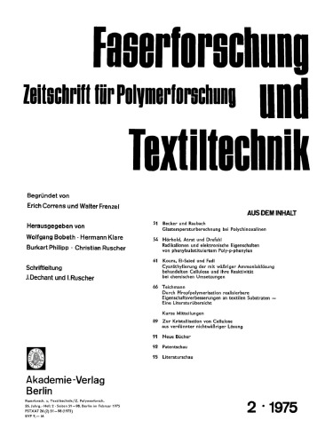 Faserforschung und Textiltechnik: Band 26, Heft 2