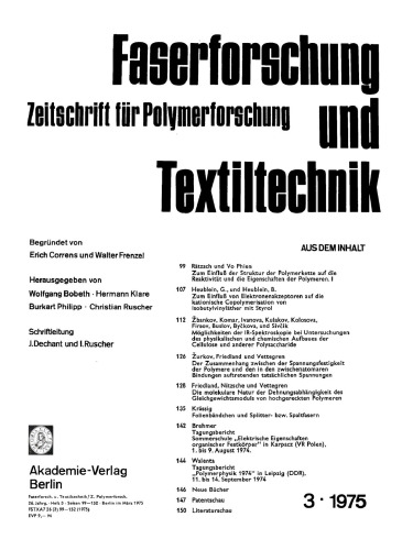 Faserforschung und Textiltechnik: Band 26, Heft 3